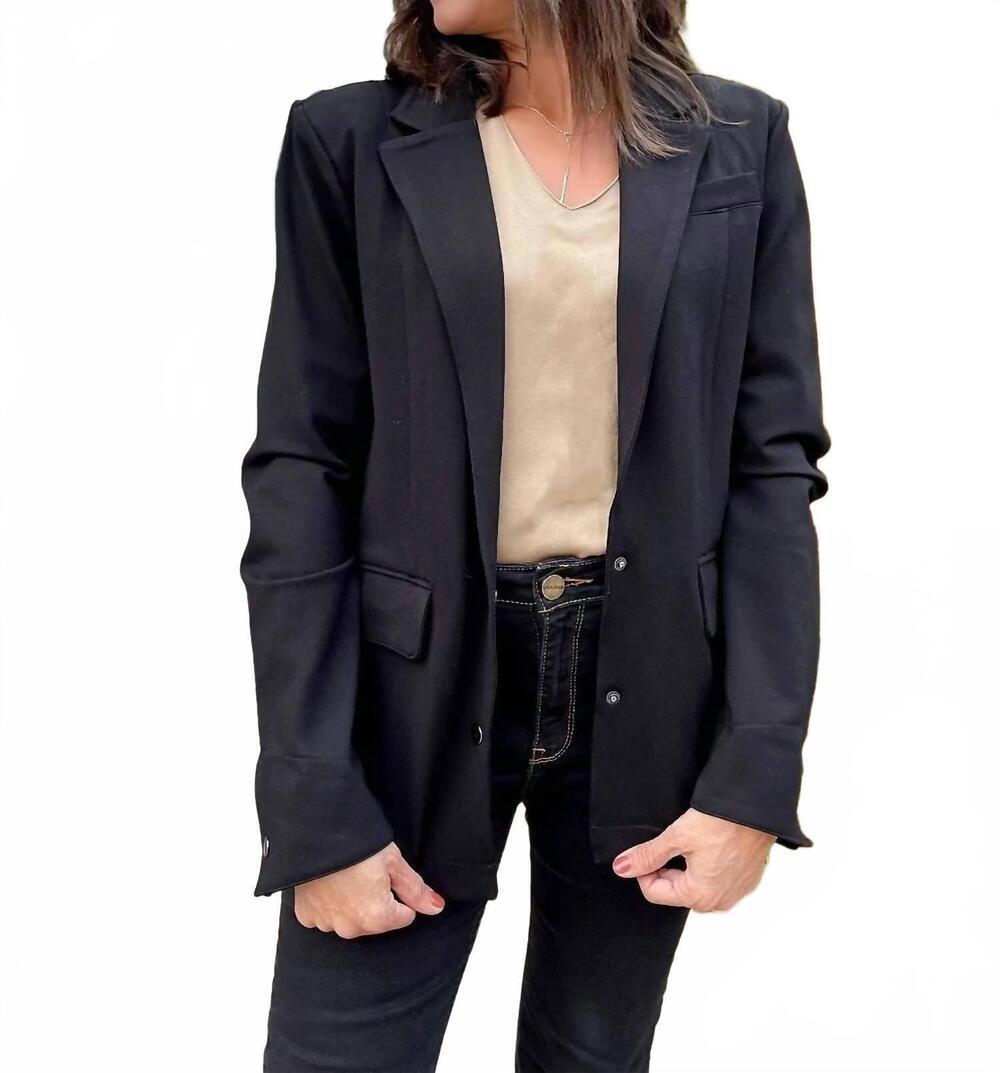 NEW LOLA JEANS monaco ponte blazer in black